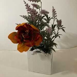 Elegant Floral Arrangement in White Wooden Box